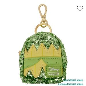 Loungefly Disney Princess and the Frog Green Sequin Bag Charm Keychain